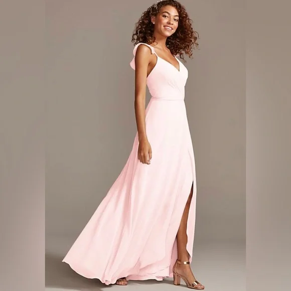 strapless open back dress Blush Floral Tulle Dress – Petal Detail Princesscore main image 0